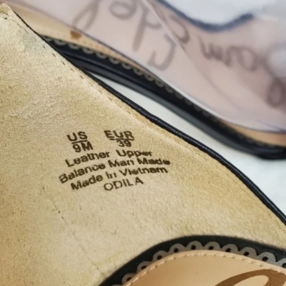 Sam Edelman Odila black leather chunky heel sandals size 9M - Picture 8 of 10